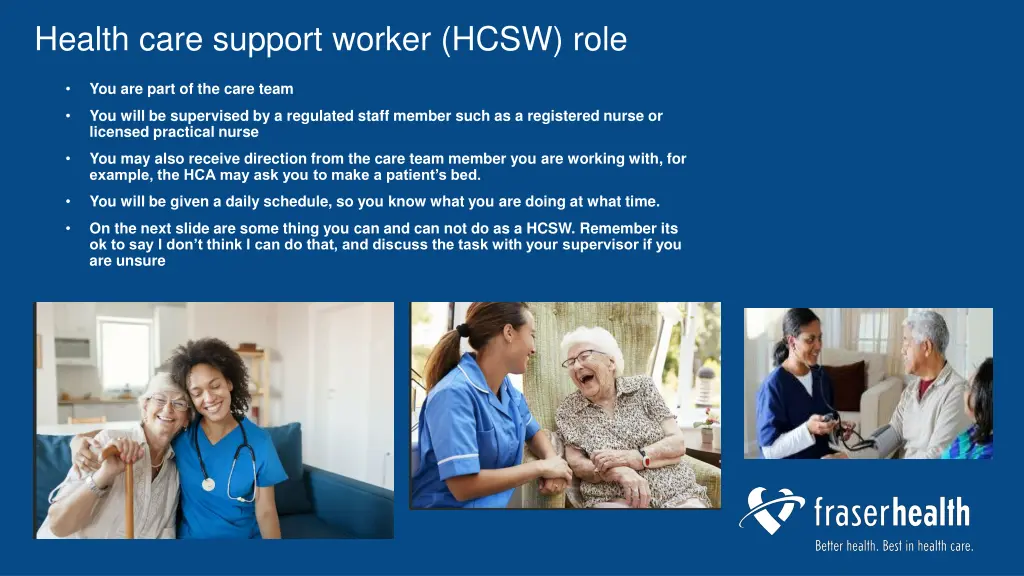 health care support worker hcsw role