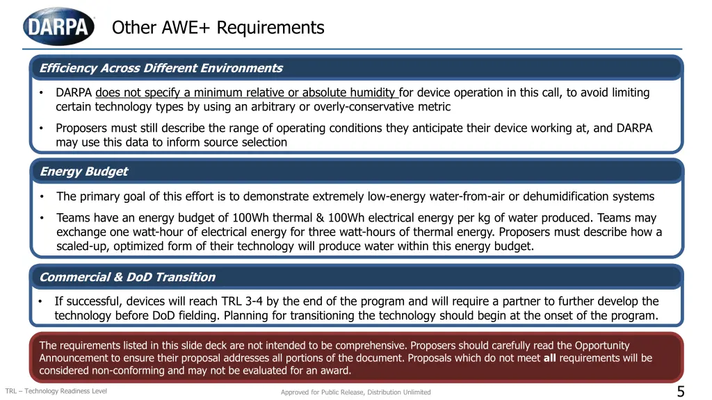 other awe requirements
