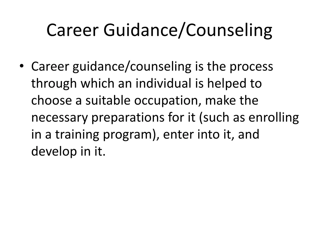 career guidance counseling