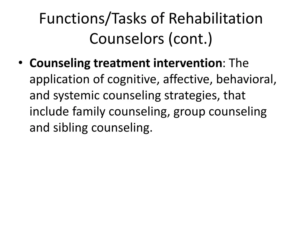 functions tasks of rehabilitation counselors cont 1