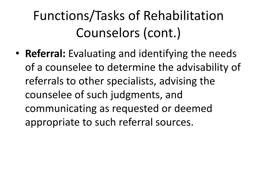 functions tasks of rehabilitation counselors cont 2