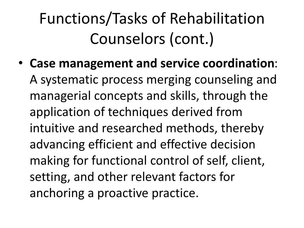 functions tasks of rehabilitation counselors cont 3