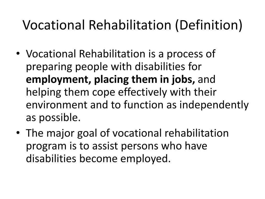 vocational rehabilitation definition