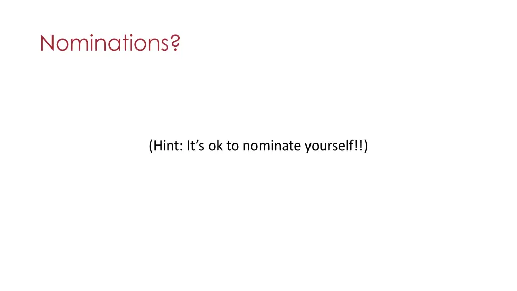 nominations