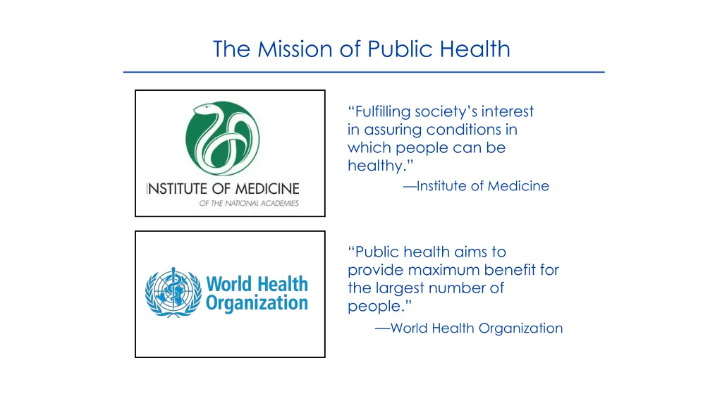 the mission of public health