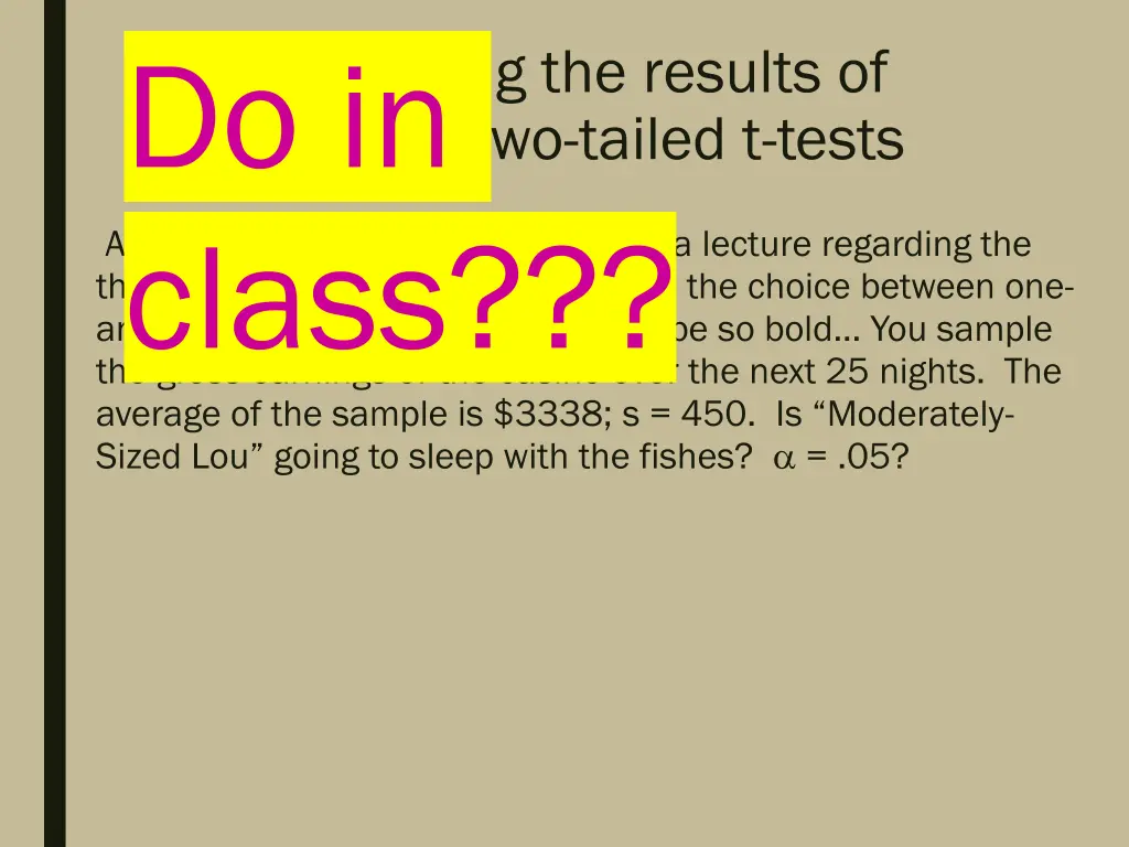 comparing the results of one and two tailed 1