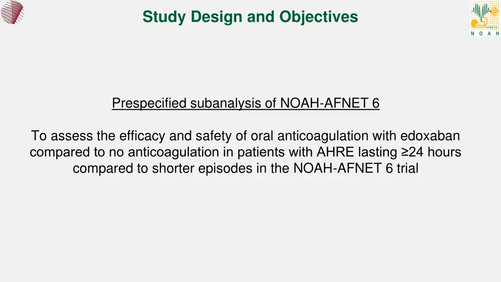 study design and objectives