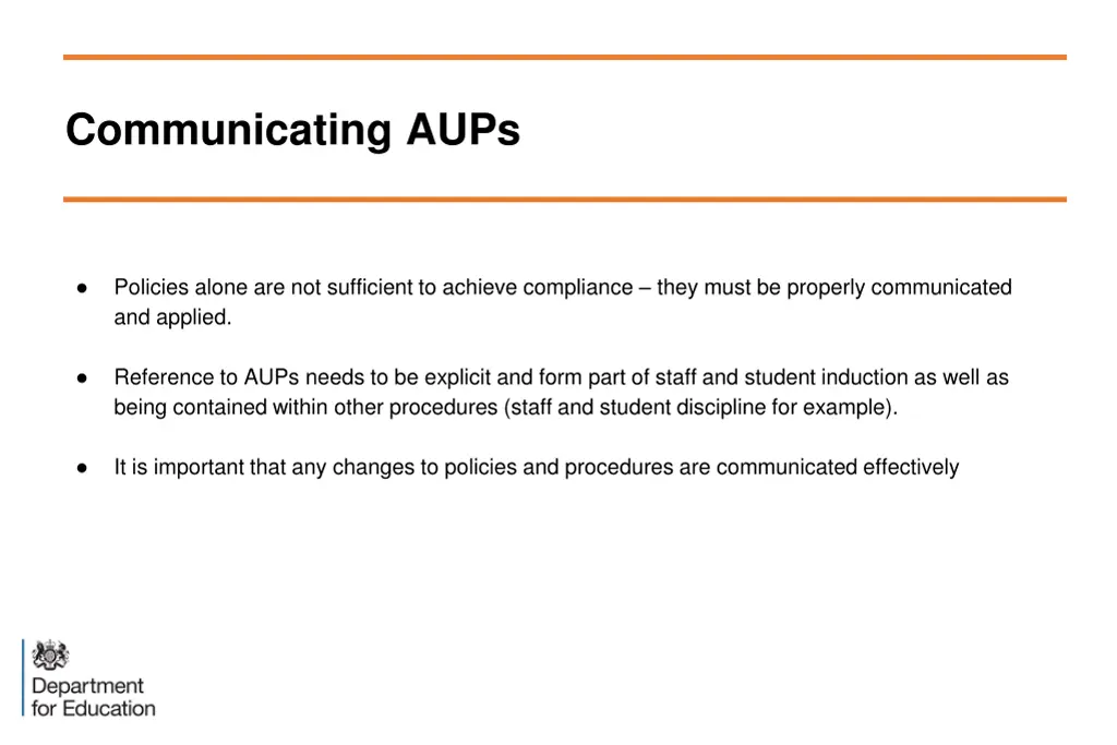 communicating aups