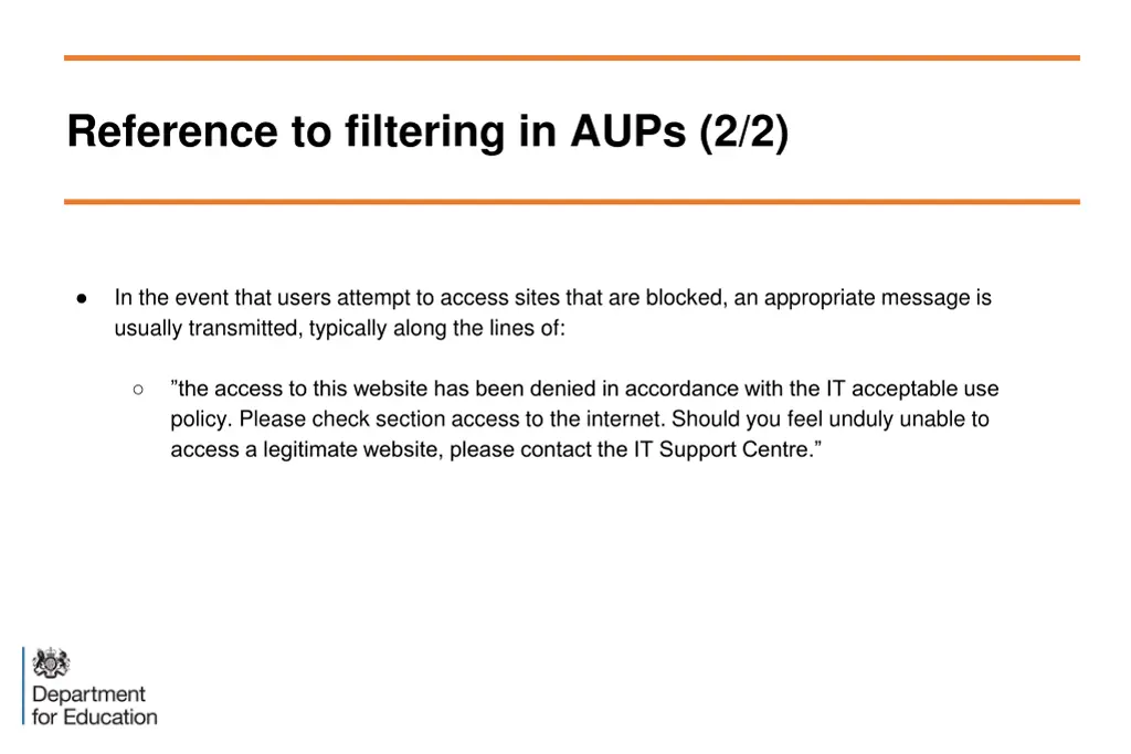 reference to filtering in aups 2 2