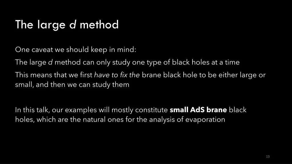 the large d method 1