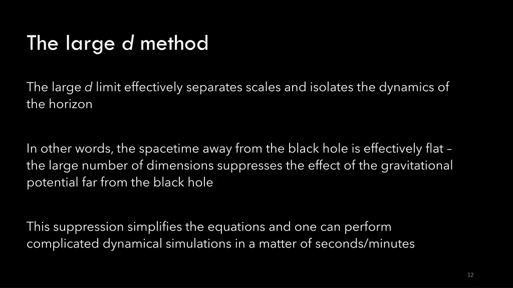 the large d method