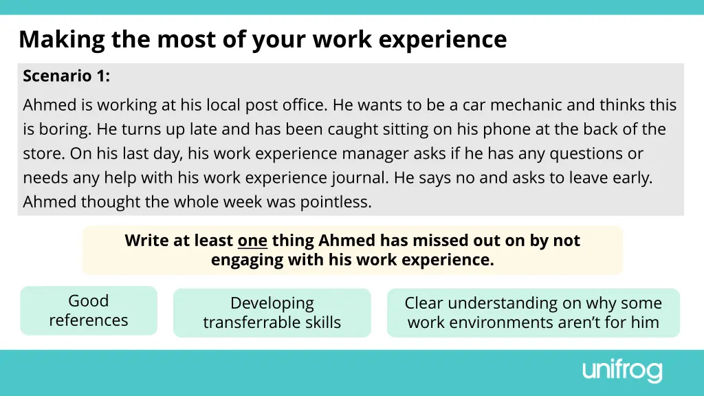 making the most of your work experience 1