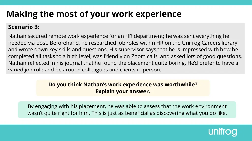 making the most of your work experience 5