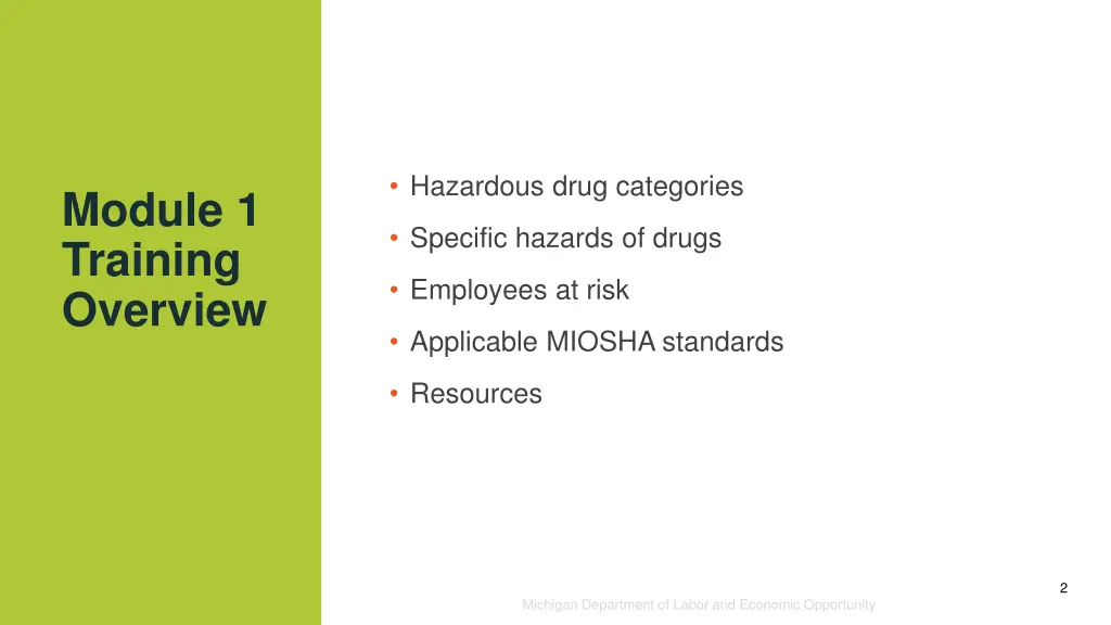 hazardous drug categories