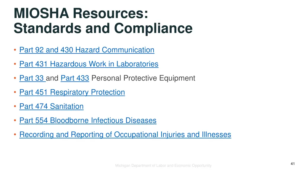 miosha resources standards and compliance