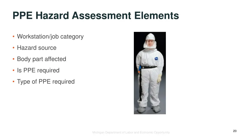 ppe hazard assessment elements