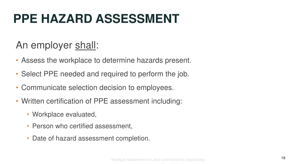 ppe hazard assessment