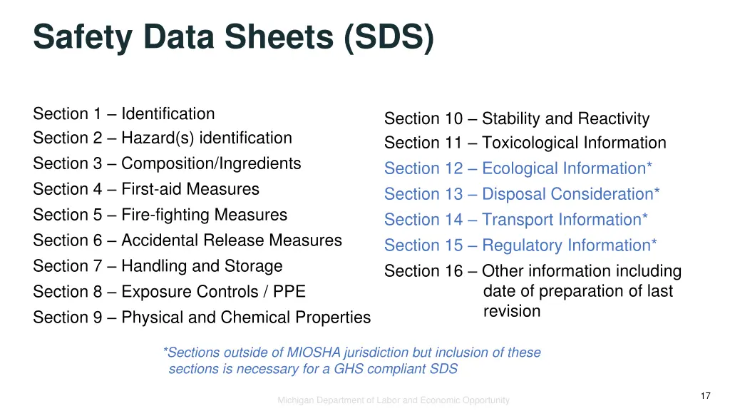 safety data sheets sds 1