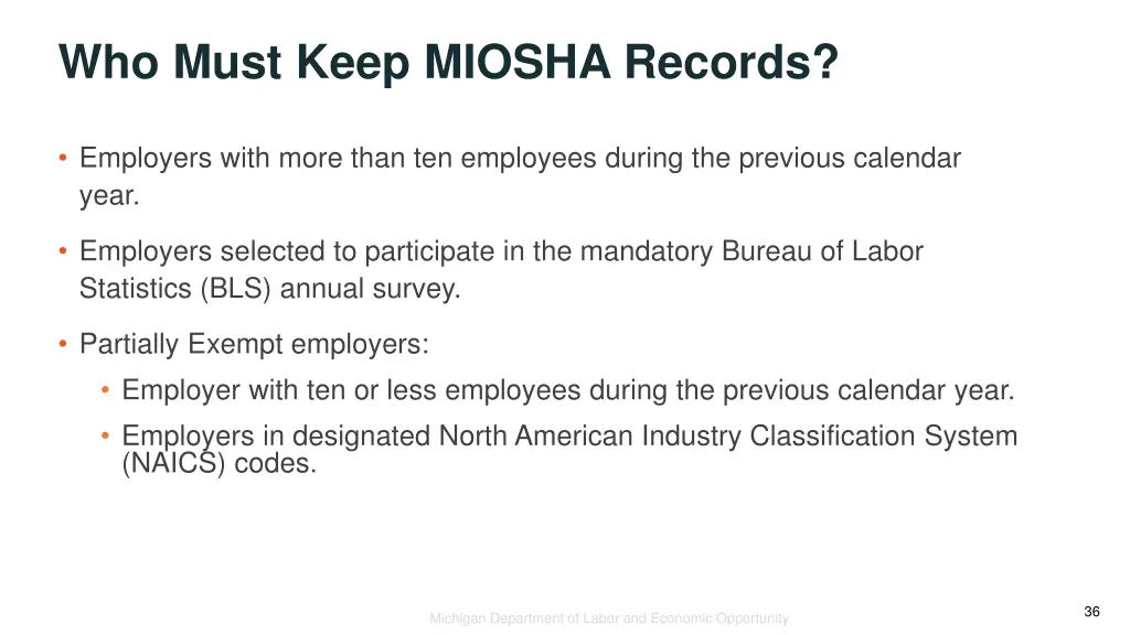 who must keep miosha records
