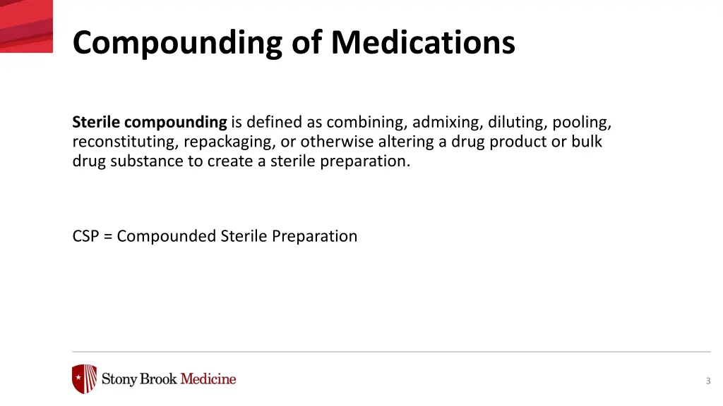 compounding of medications