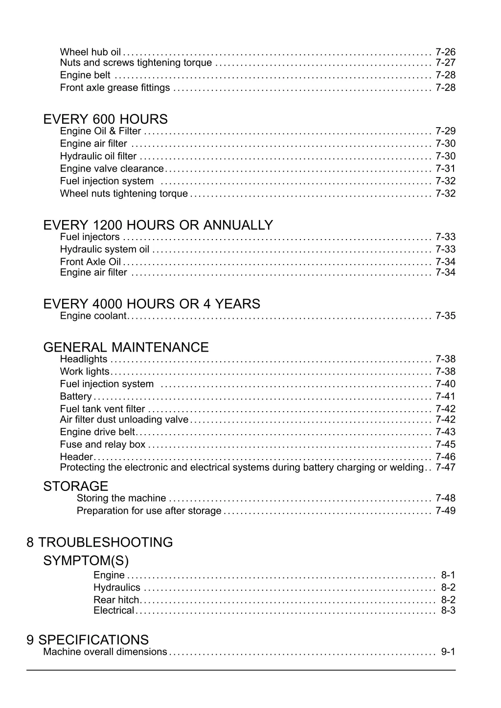 wheel hub oil 7 26 nuts and screws tightening