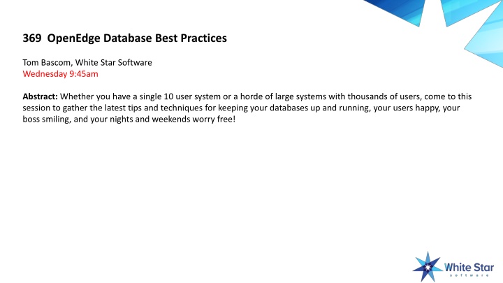 369 openedge database best practices