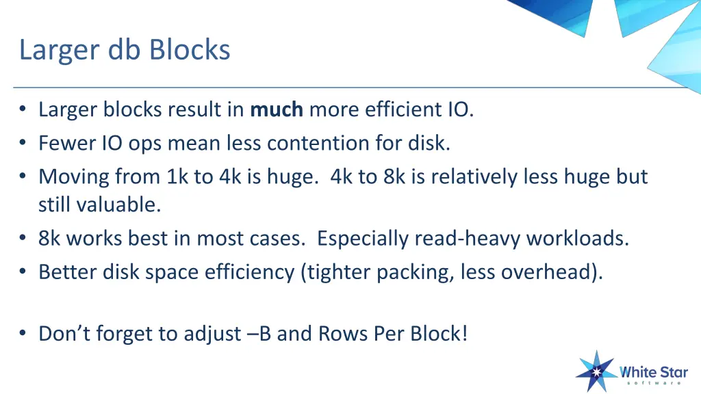 larger db blocks