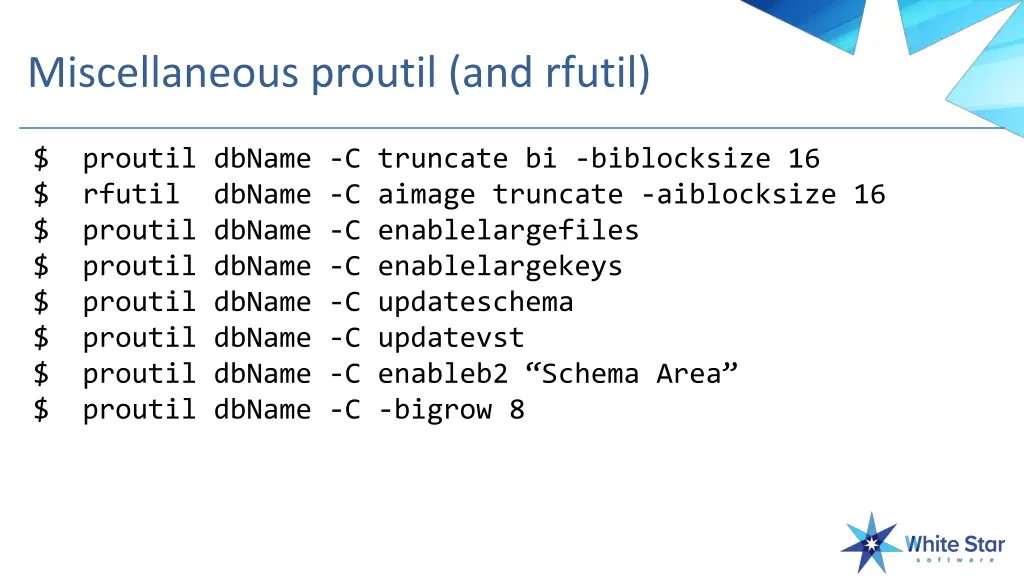 miscellaneous proutil and rfutil