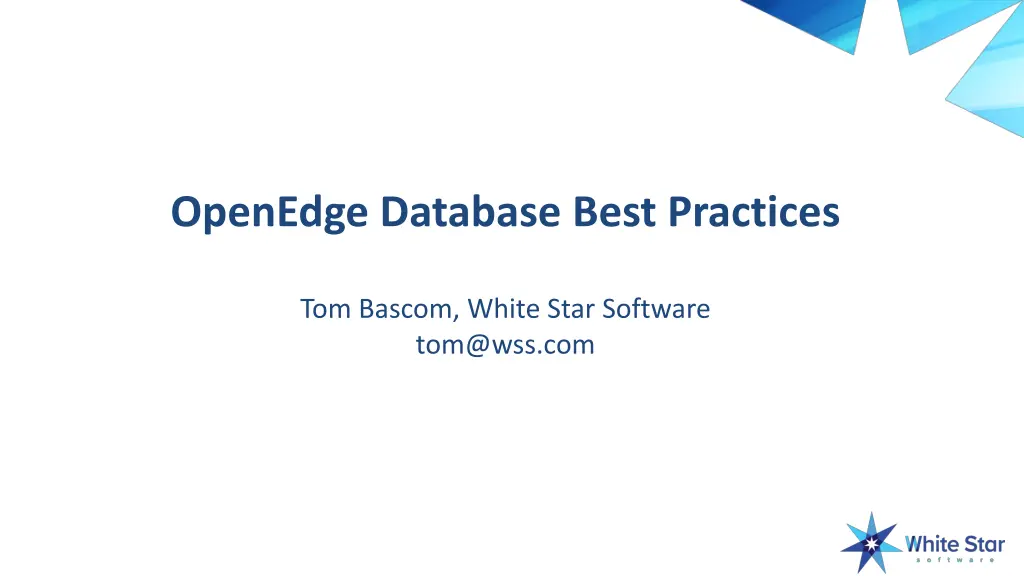 openedge database best practices