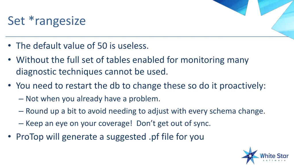 set rangesize