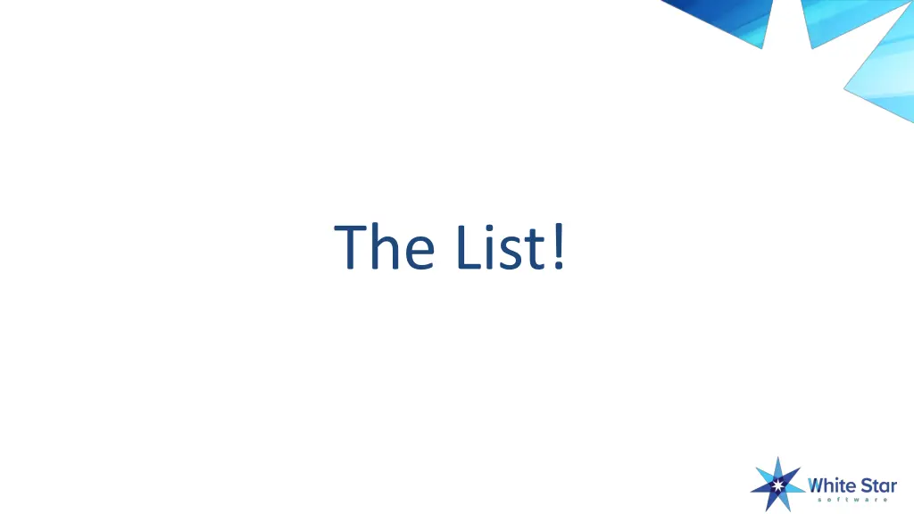 the list