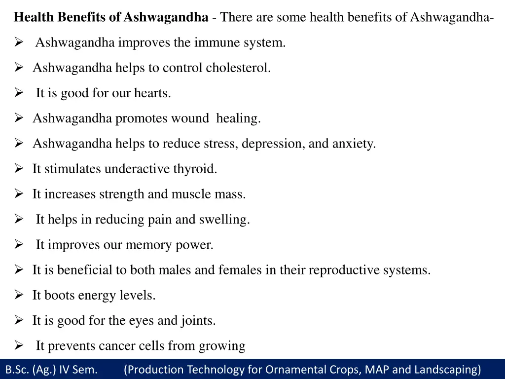 health benefits of ashwagandha there are some