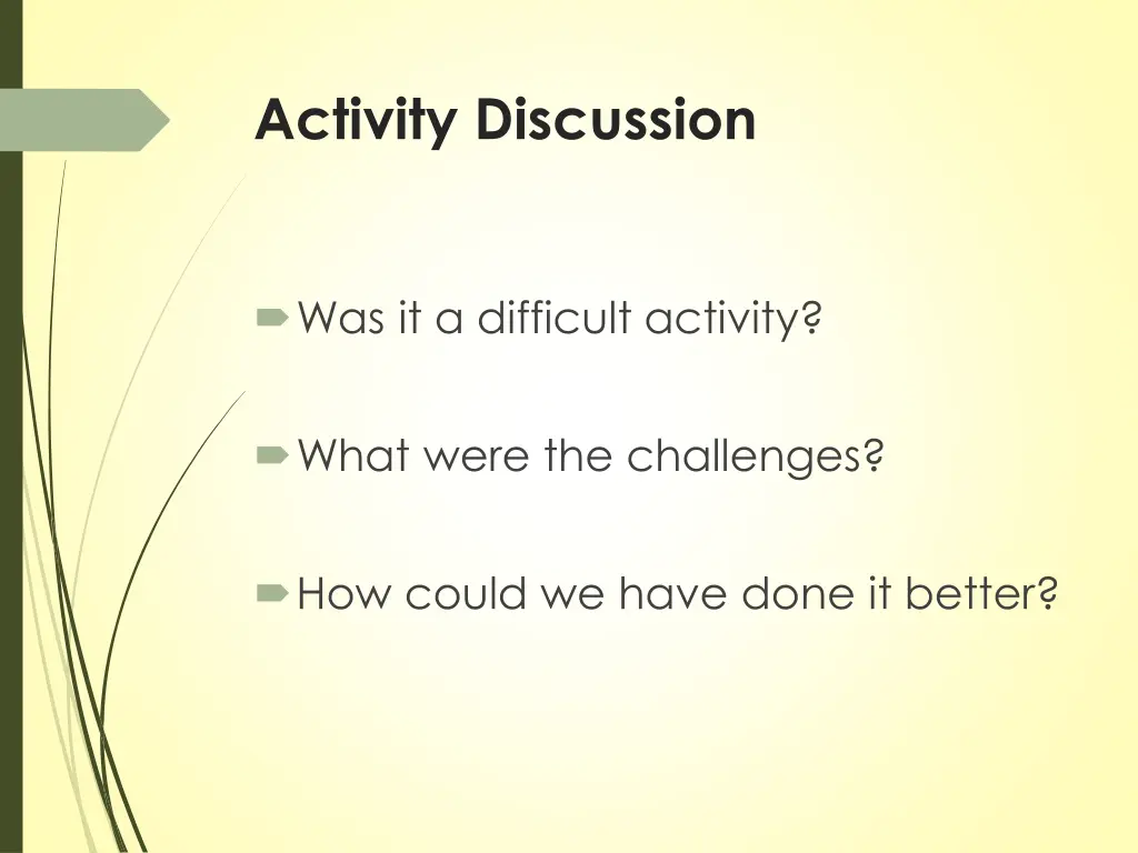 activity discussion