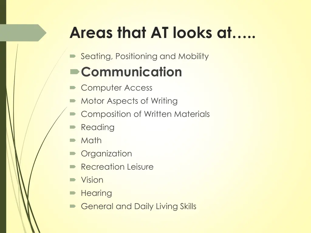 areas that at looks at