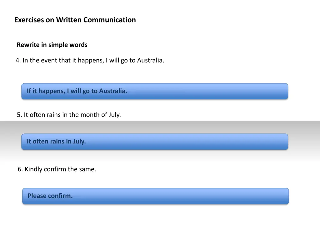 exercises on written communication 1