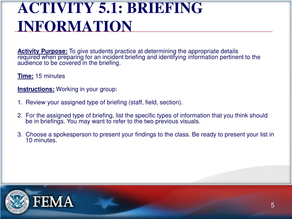 activity 5 1 briefing information