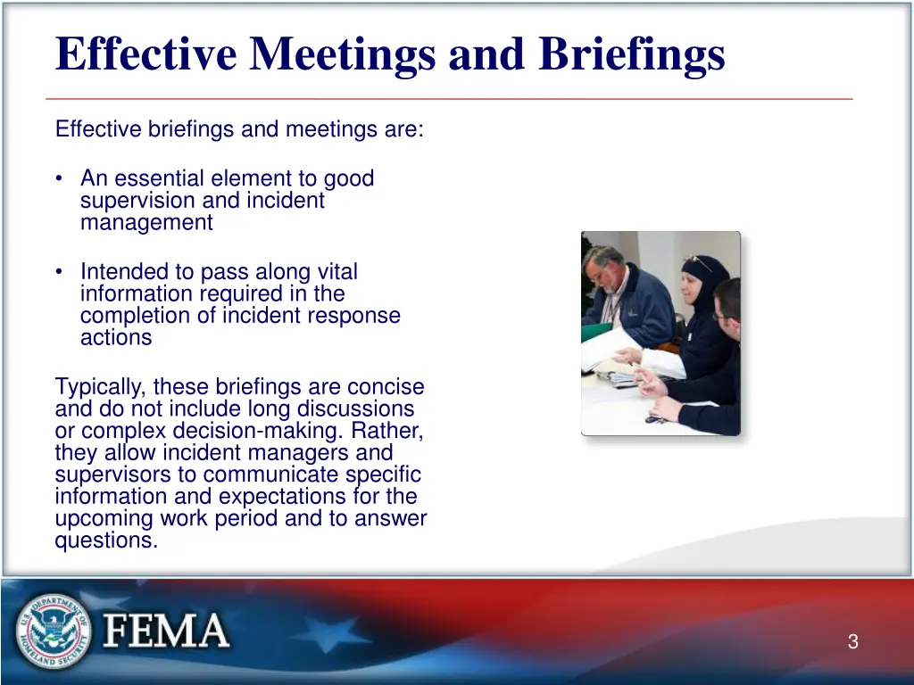 effective meetings and briefings