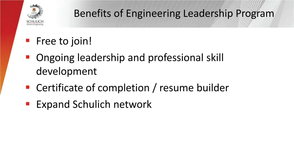 benefits of engineering leadership program