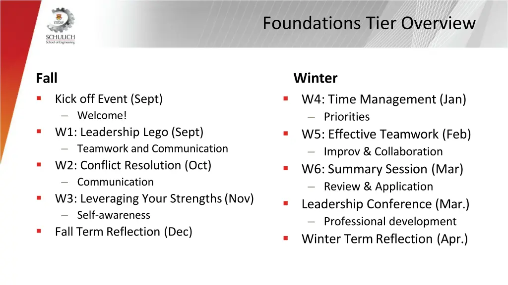 foundations tier overview