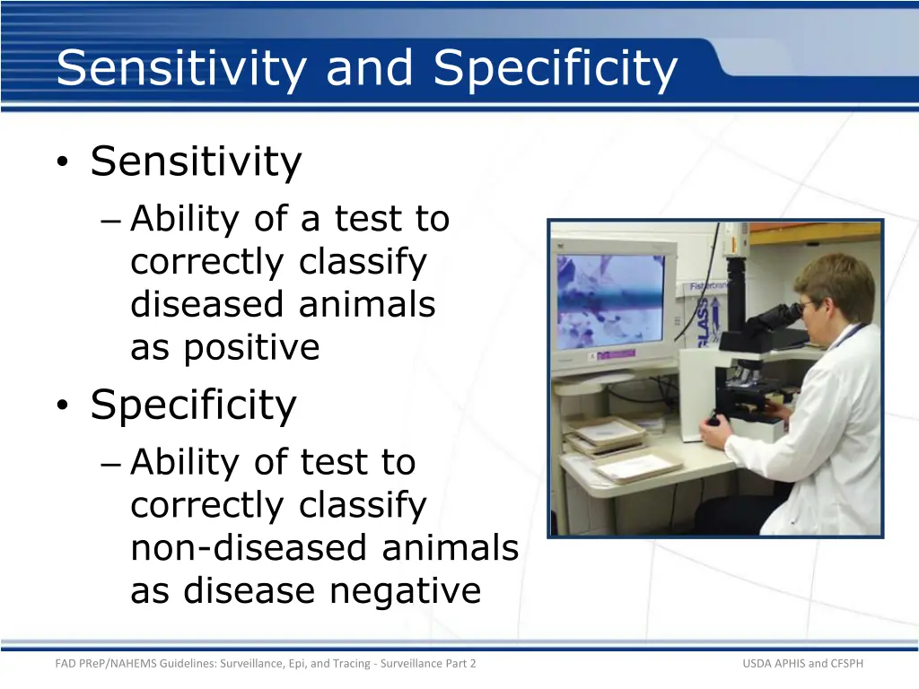 sensitivity and specificity