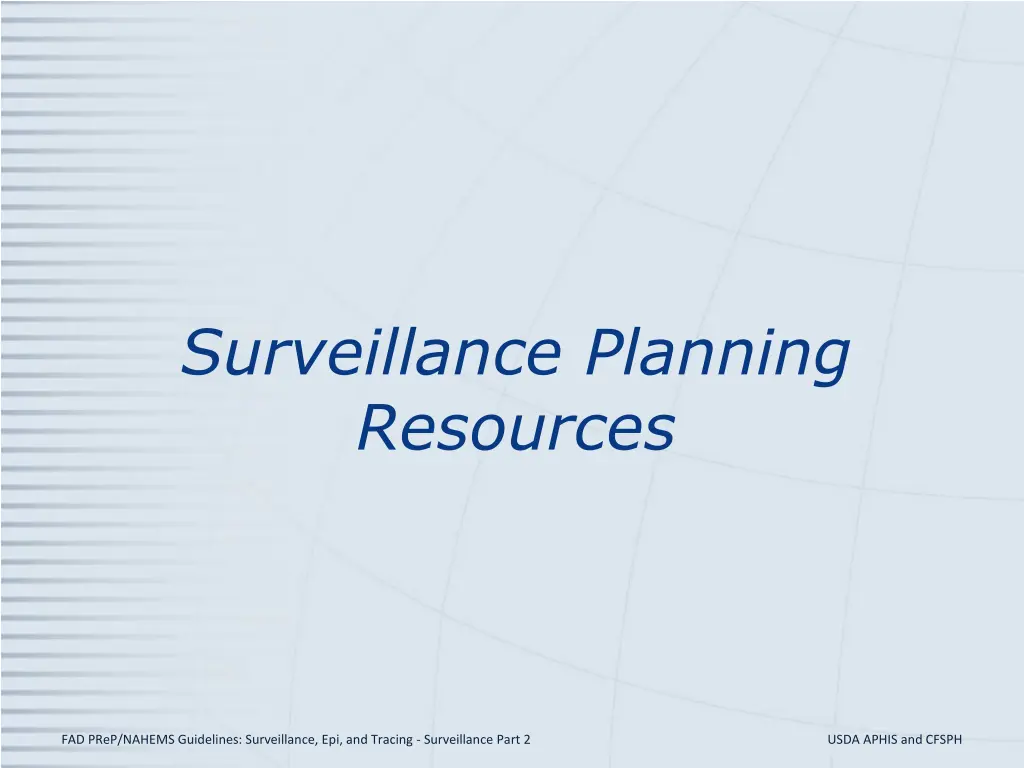 surveillance planning resources