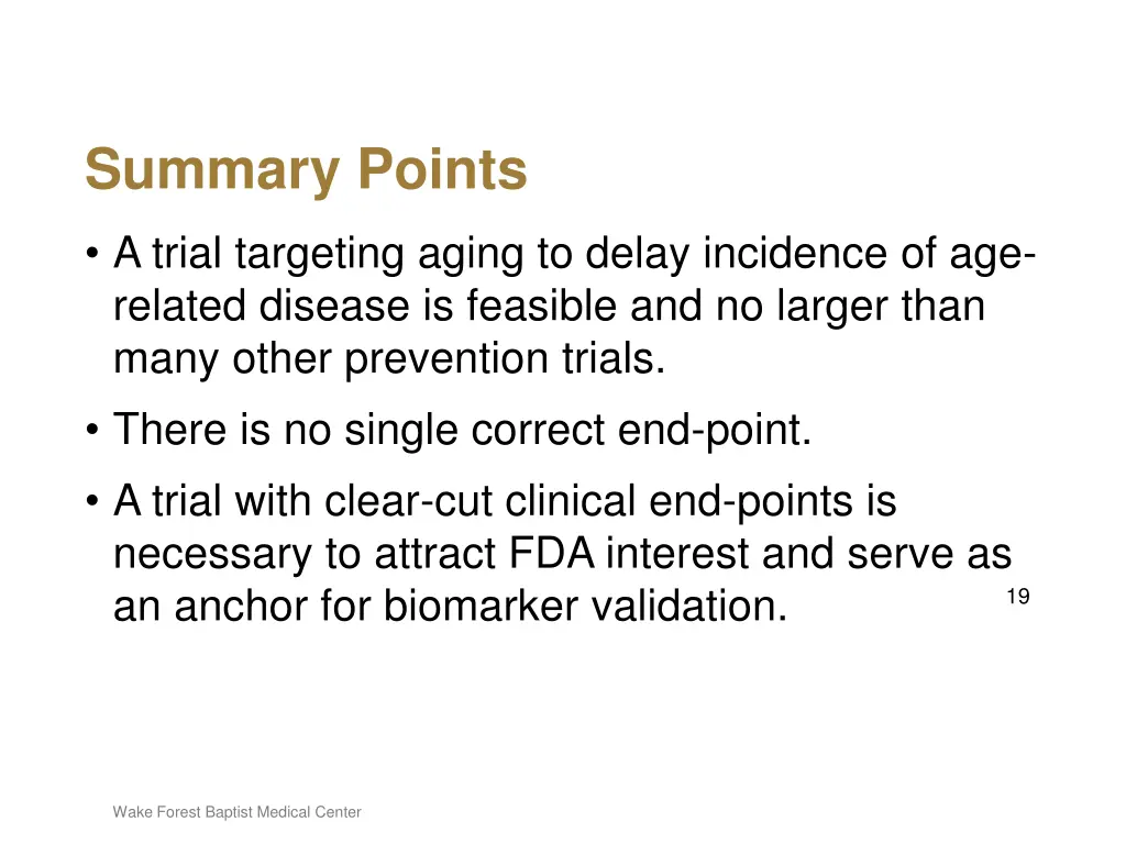 summary points