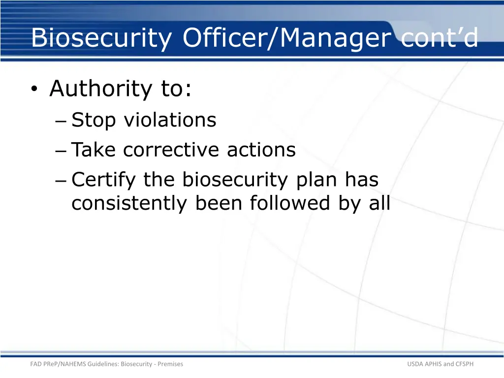 biosecurity officer manager cont d