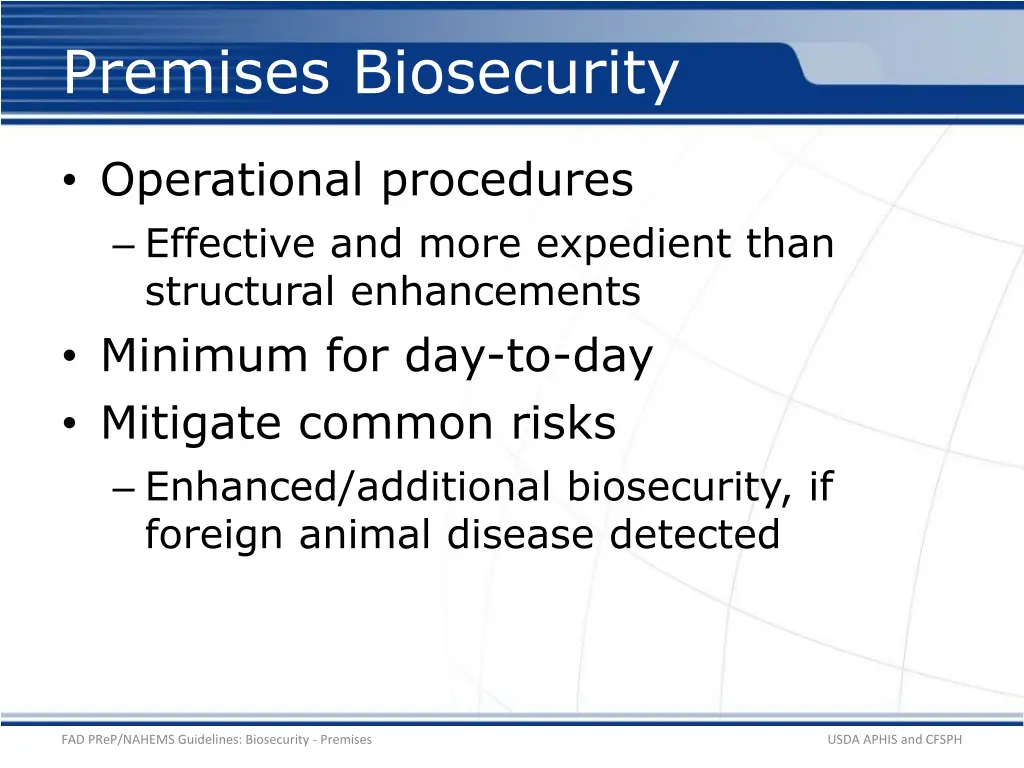 premises biosecurity