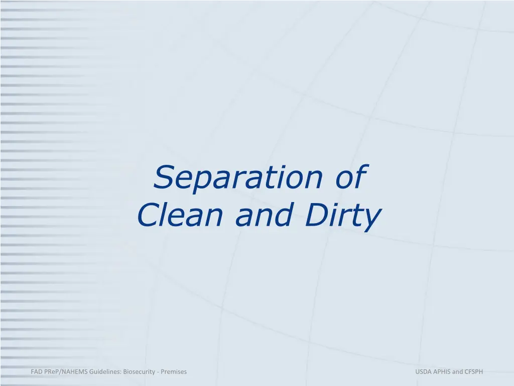 separation of clean and dirty