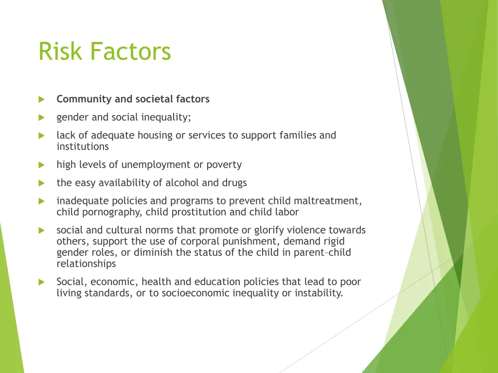 risk factors 1