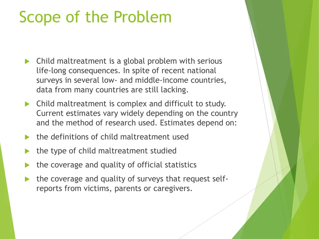 scope of the problem