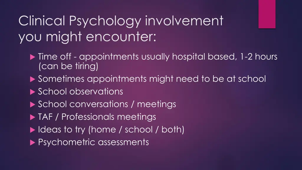 clinical psychology involvement you might