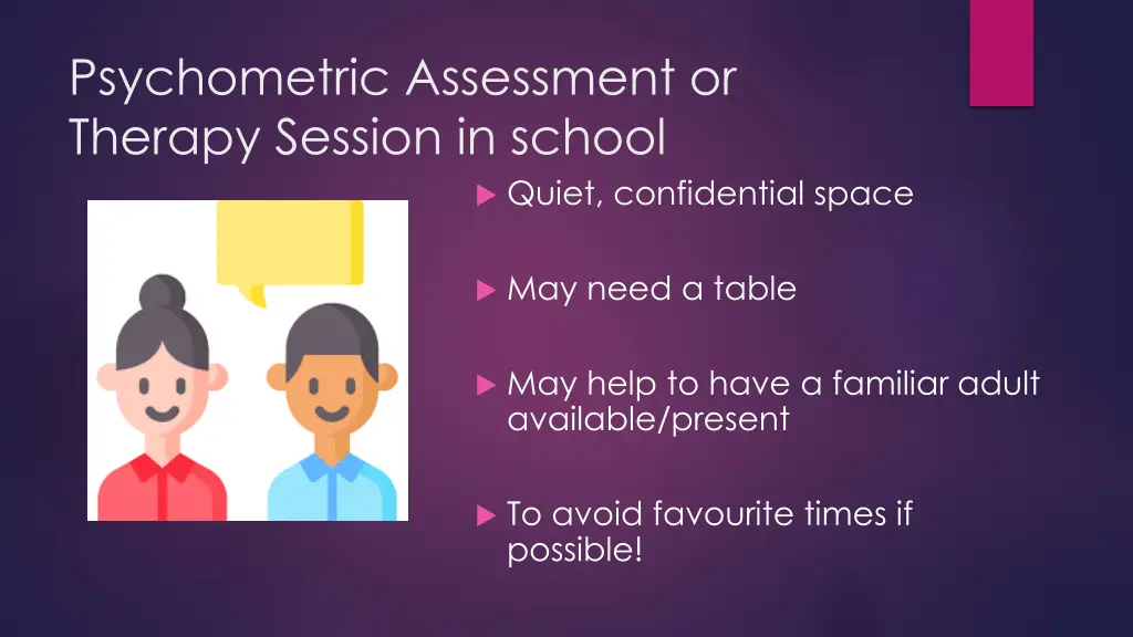 psychometric assessment or therapy session