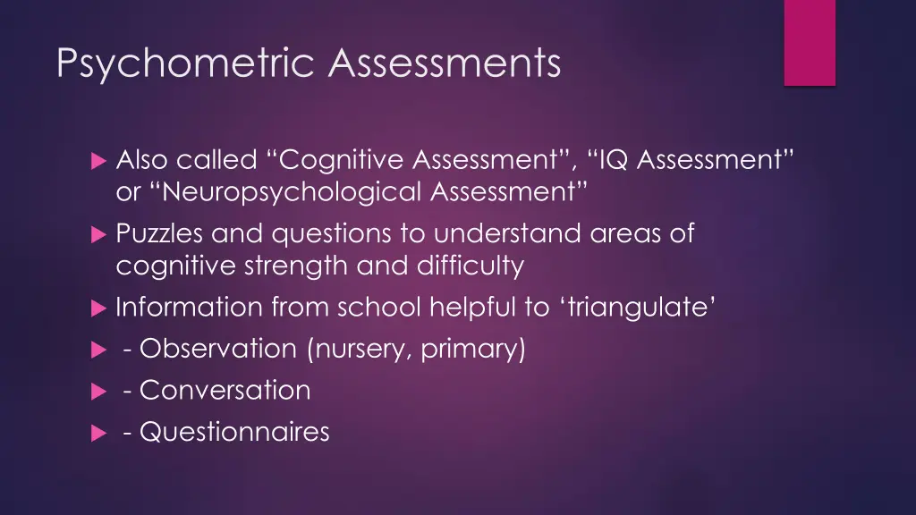 psychometric assessments